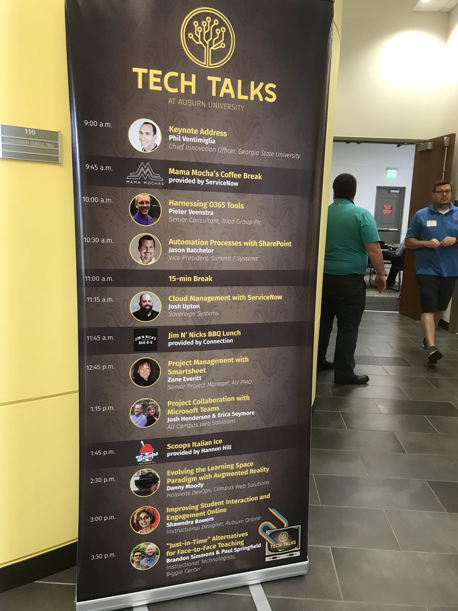 Summit7Systems's tweet photo. We are here at #AUTechTalks!! Getting our tech on. @jasonmbatchelor goes on at 10:30 to drop some automation wisdom! #workflowfurther #summit7 @SharePointAU @AuburnOIT @Nintex #nintex https://t.co/MF2k330NtV