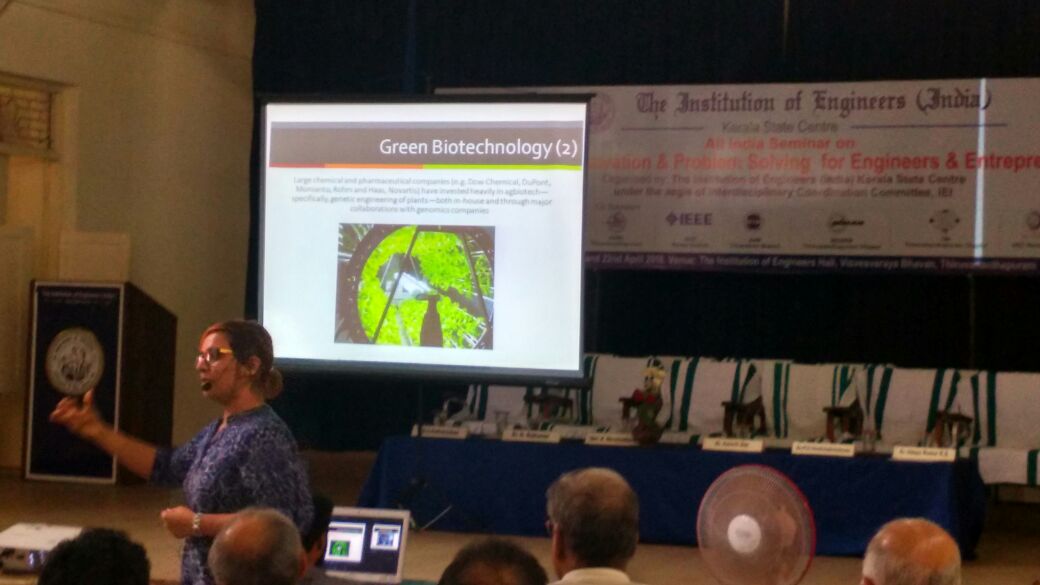 aekabiochem's tweet photo. Our Founder &amp; MD, Ms. Aardra Chandra Mouli, AMIE, speaking about Environmental Entrepreneurship + White and Green Biotechnology at the IEI Kerala State Centre - Two Day All-India Seminar on Strategic Innovation &amp; Problem Solving for Engineers and Entrepreneurs on 22nd April 2018. https://t.co/oq3Qd75JFf
