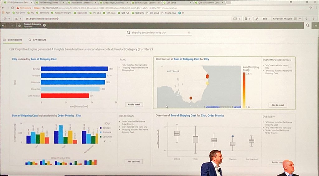 VizMatt's tweet photo. No words to discribe to power of the @Qlik #CognitiveEngine& how it will disrupt Data Intelligence : it answers to questions, learns from your usage to be relevant, detects & informs you about insights that humain brain couldnโt detect in an 100 of fields data model #Qonnections https://t.co/JkuoxML6gR