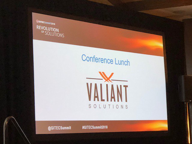 ValiantGov's tweet photo. Thanks to everyone who attended the #GITECSummit yesterday! Our Director Natalie Carey moderated a panel on Cloud and Shared Services and presented the keynote speaker, Dr. Barry West at our sponsored lunch. https://t.co/hSiE06Xac9