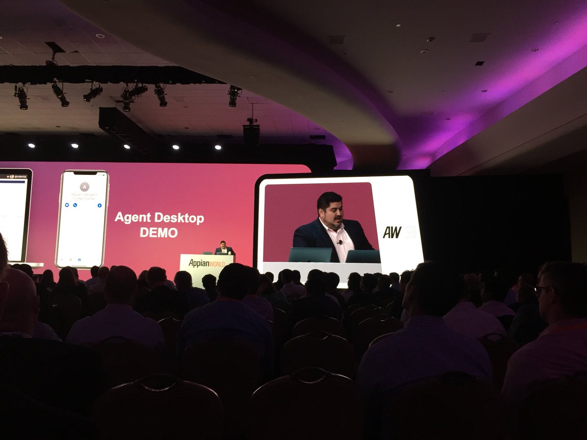 processrambling's tweet photo. Jorge (@fidelsan) demoing the newly launched Contact Center app from @Appian. #AppianWorld https://t.co/dHdTPHgtCO