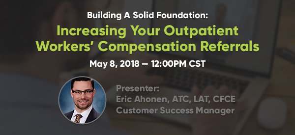 OccuProLLC's tweet photo. FREE Webinar - May 8, 2018! Join Eric Ahonen, #ATC, #LAT, #CFCE for our third webinar to learn the simple steps needed to see an immediate increase in #workerscomp referrals and revenue. https://t.co/WQFMa0Knw7

#OT #PT #PTA #COTA #ergonomics #workerscompensation https://t.co/JvBU1gpu8m