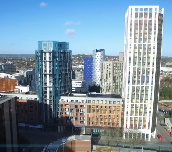 Great shot of Apex House and Shubette House in Wembley.  Developed by <a href="/tideconstruct/">Tide</a> and @visionmodular designed by <a href="/HTADesignLLP/">HTA Design LLP</a>.  Taken from our latest Apex House video.  Watch this space.