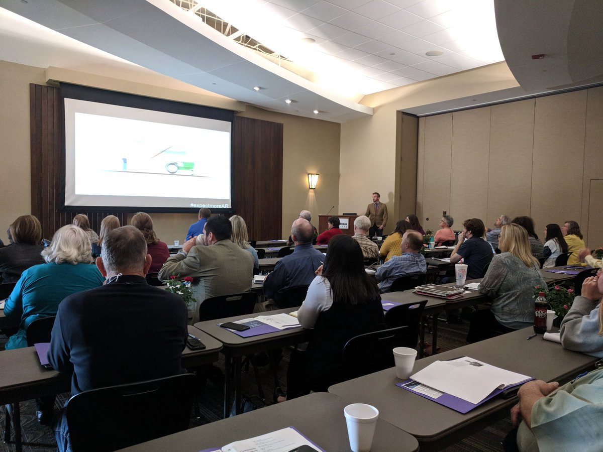 CDICentral's tweet photo. What is the 70/30 split in #Arkansas? 70% of AR jobs do not require more than a high school diploma; only 30% do. This means we do not have enough family supporting jobs in our state. More education = more opportunity.
@RussellCarey with @wrfound is sharing #expectmoreAR. https://t.co/txLYz8OWRx