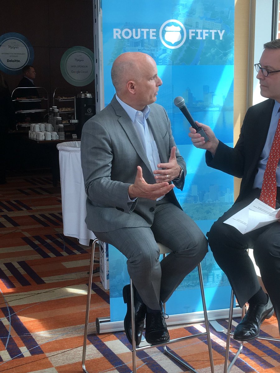 AlexTreadway's tweet photo. Enjoyed interviewing Gray Sigler, Head of Public Sector Strategy and Programs for CenturyLink at NASCIO. https://t.co/EBPzQWL9xF