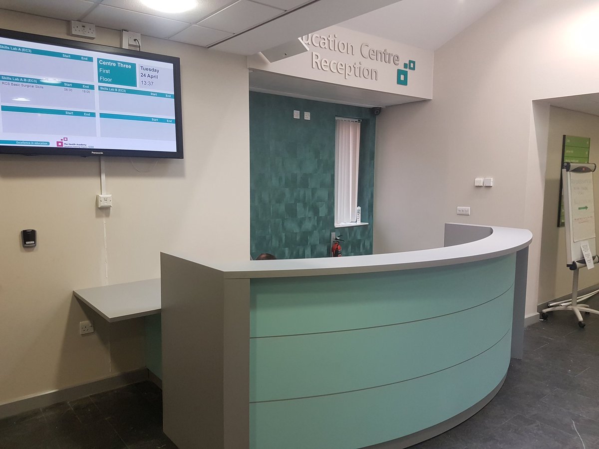 renshawjoinery's tweet photo. Installed today reception counter in egger colour core laminates #bespoke #joinery #liverpool https://t.co/BkUEuZIJ0y