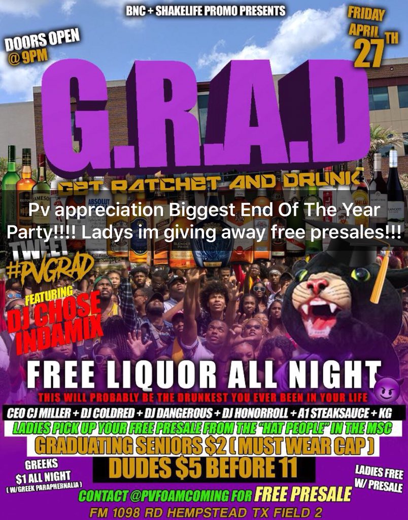 salerno_888's tweet image. The two parties you need to attend !!!!! DONT HURT YOUR POCKETS @ 2muchliquor ❌ save your money and come to #GetRatchetAndDrunk ✅ then just wear white on Humpday and spend $1 for the Day party !!!! #PVAMU18 #pvamu19 #pvamu #YupInMyWhiteT #pvgrad