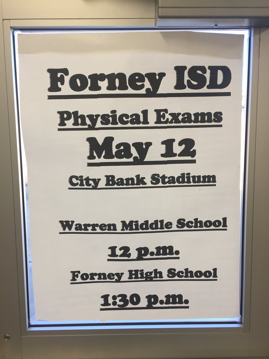 Physicals for Next Athletic Year!! $10 a person