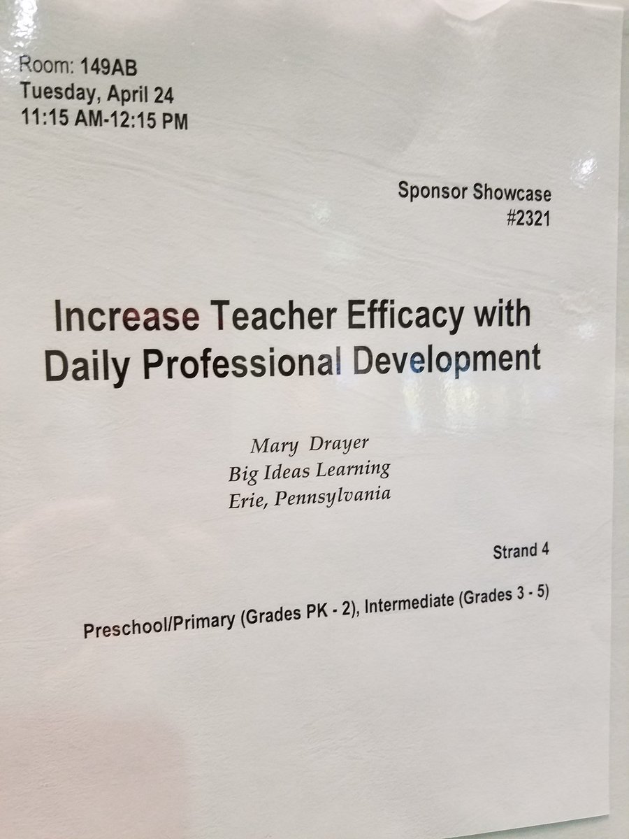My session is coming up! Come find out how to increase teacher efficacy in your school! #NCSM18 #BigIdeasMath