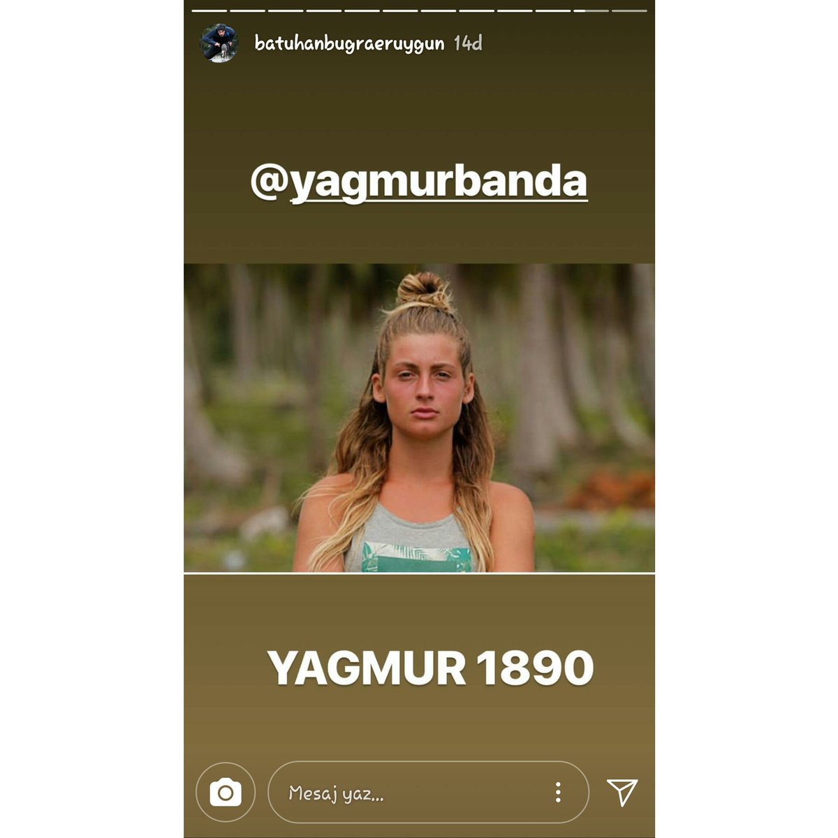 0Survivoryorum0's tweet photo. Teşekkürler Batuhan Buğra Eruygun🙏❤ Adam gibi adam👊 #survivor2018 #BatuhanBugraEruygun #YagmurBanda #YBFC #BBEFC https://t.co/IHVXjoTFML