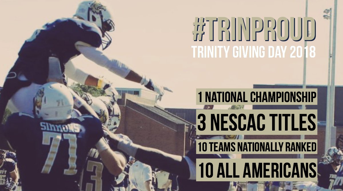 Bantam student-athletes are stars athletically, academically, and as people. Support them on Trinity Giving Day. #TrinProud 

To give to a team, please go to the Giving Day web site at givingday.trincoll.edu