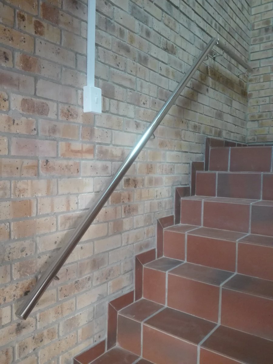 formatube's tweet image. #stainlesssteel #balustrade on a #stairway manufactured to specification, for a customer's new #building development. In accordance with SANS (SABS) safety specification.