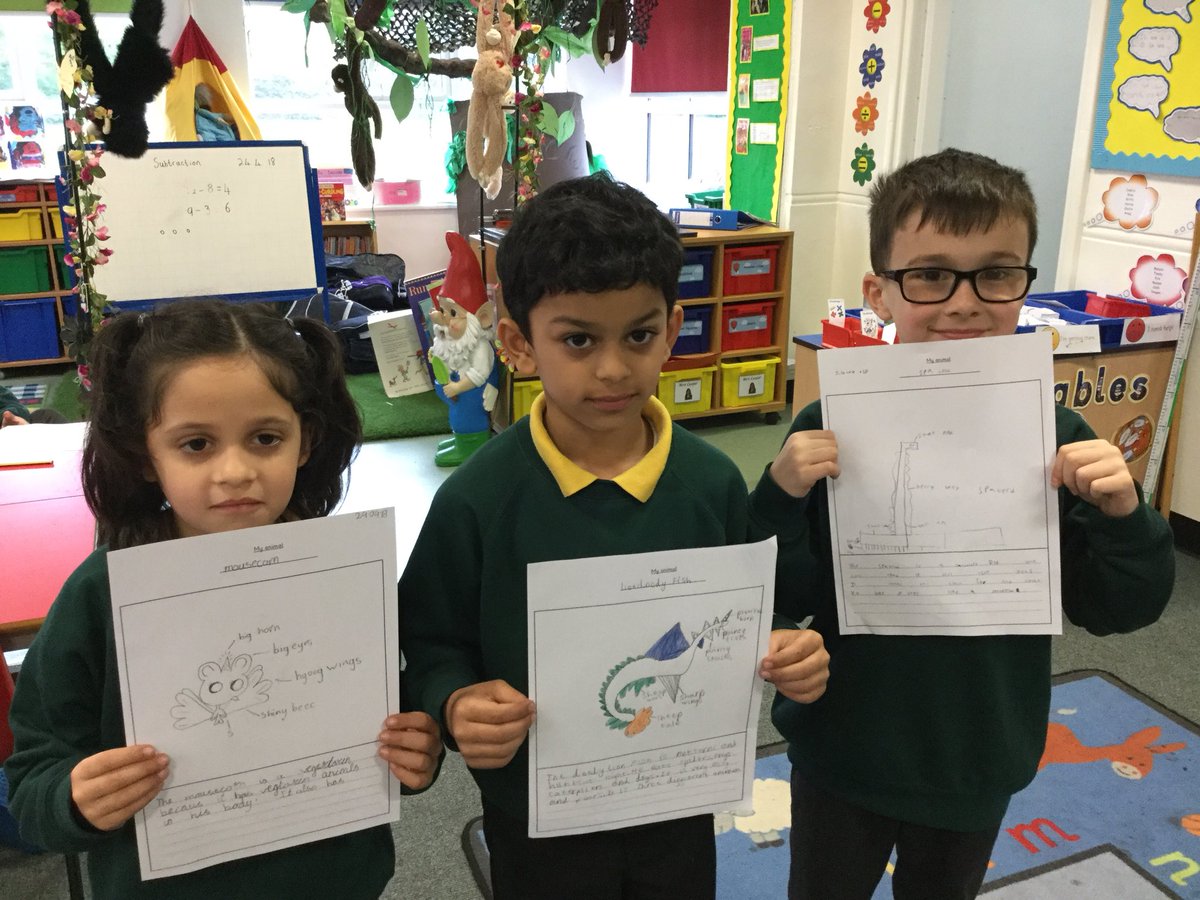 firsprimarysale's tweet photo. #Yr2KHCN Could you invent an animal? Year 2 can and even used adjectives to describe their features! #garyfish #giraffid #uniphant https://t.co/Z1Ggb9SvBY