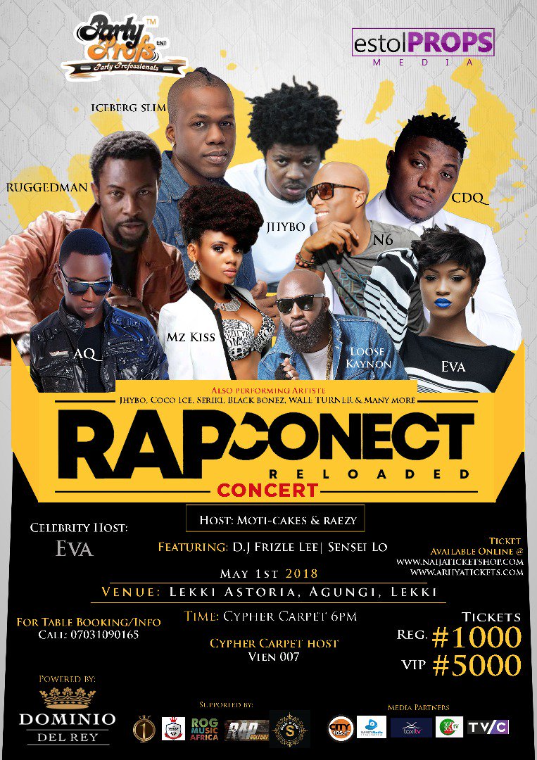 RAPCONECT's tweet image. The Biggest #HipHopconcert is here in Lagos again , and we have a Big Suprise for the HipHop lovers. #May1st #LekkiAstoria #Rapconectreloaded
