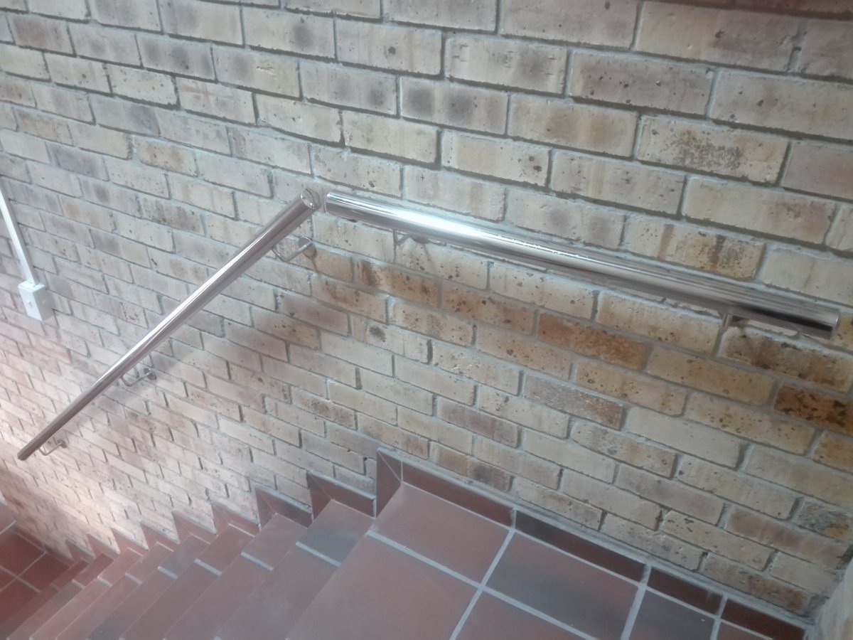 formatube's tweet image. #stainlesssteel #balustrade on a #stairway manufactured to specification, for a customer's new #building development. In accordance with SANS (SABS) safety specification.