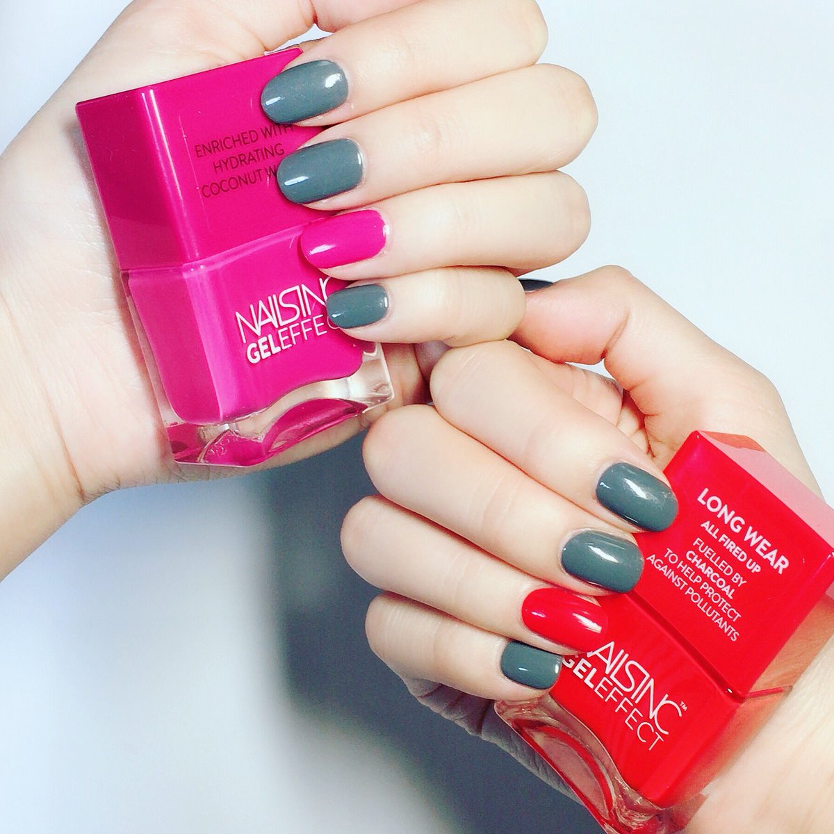 usa_u_sao's tweet photo. グレー×ビビッドカラー💅
右手はオレンジ、左手はピンク。
薬指1本だけ変えて遊んでみました😊
#NAILSINC
#ネイルズインク
#theinceffect
#GELEFFECT
#ChelseaGrove
#PortlandSquare https://t.co/3QnX2HknHP