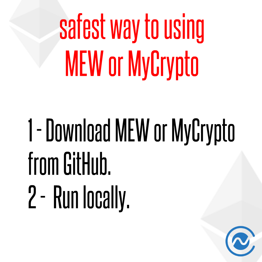 coinavy_io's tweet photo. We are aware that most people lost their money due to recent @myetherwallet's DNS issue and would like to share the most safest way to access your funds and make transactions online. $ETH $BTC #MEW #HACK #cryptocurrencynews #cryptocurrencynews https://t.co/JmfNqZzFqF