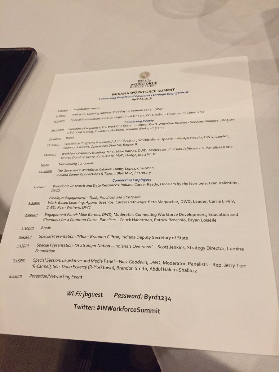 BWBooneEDC's tweet photo. Full agenda today at the #INWorkforceSummit - great opportunities to meet employer needs in our community! #BetterInBoone https://t.co/yPRYVnAaKy