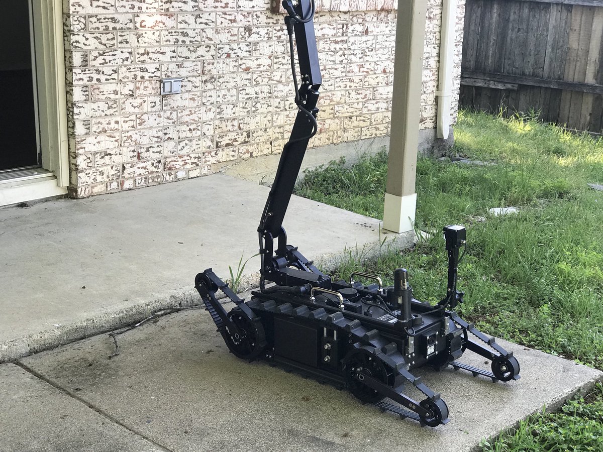 NRHPD's tweet image. We’re out with #SWAT today doing some robot training - excited to add this tool to our tool belt. Stay tuned for some video of it in action! #swatrobot