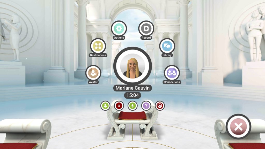 Mariane_Cvn's tweet photo. Visioconf’, partage d’écran... c’est devenu notre quotidien. Pour aller + loin, les #etableurs ont testé la #reunion virtuelle !🕹 Un smartphone, un casque #VR, l’apps VRtime et vous êtes en réunion... où vous voulez! Alors, plutôt plage, jet privé, Chinatown ? 😁 https://t.co/sC1rvRMun6