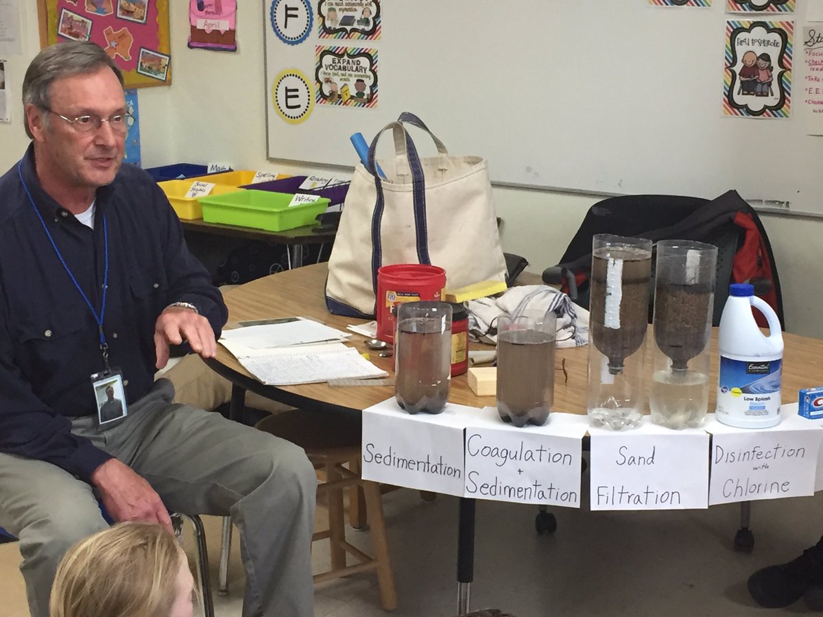 StephanieBellMB's tweet photo. Learning about the water filtration process with our volunteer. Thanks for teaching us! @MeadowbrookGV https://t.co/PeG1w8EVXa