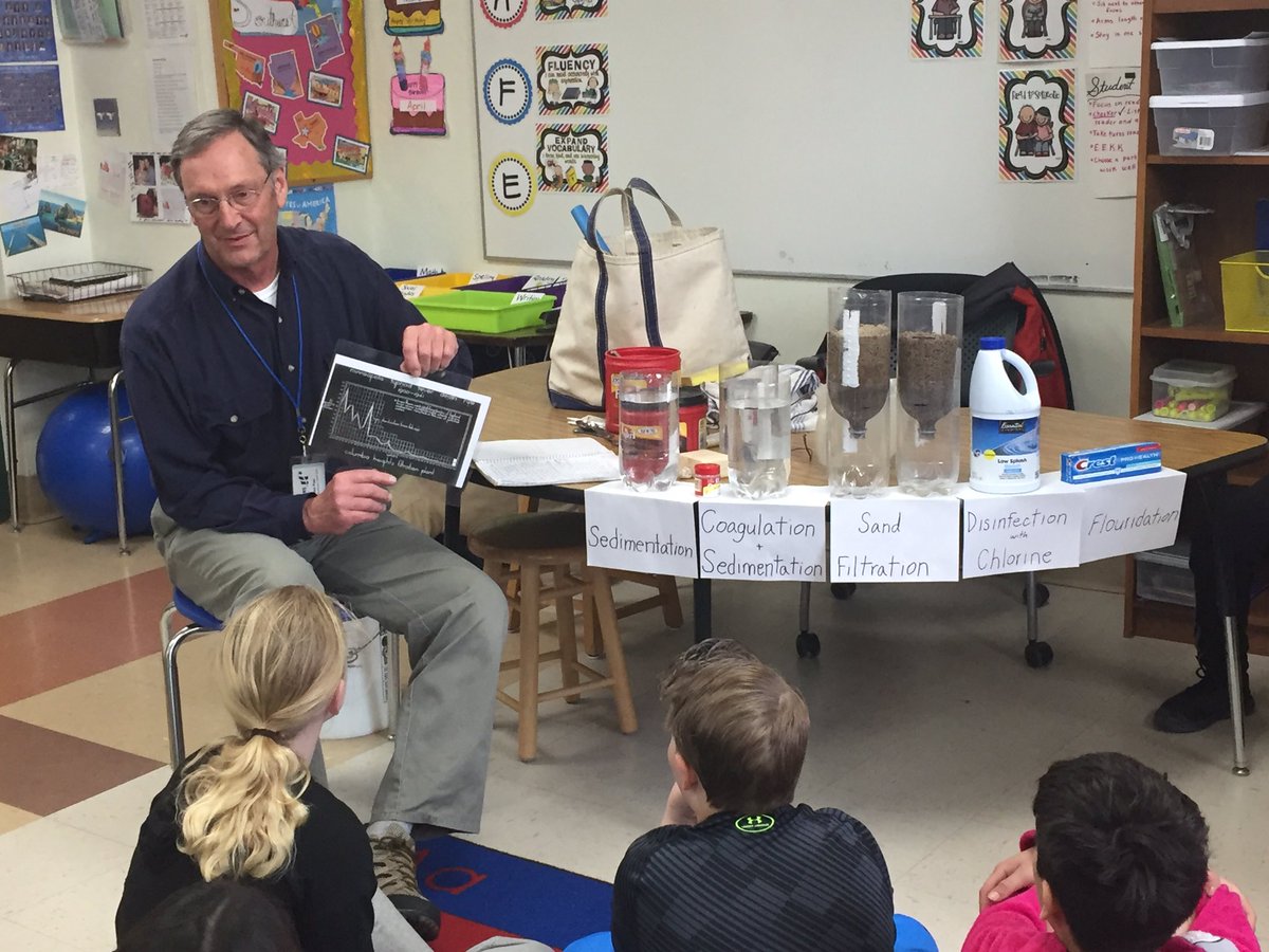 StephanieBellMB's tweet photo. Learning about the water filtration process with our volunteer. Thanks for teaching us! @MeadowbrookGV https://t.co/PeG1w8EVXa