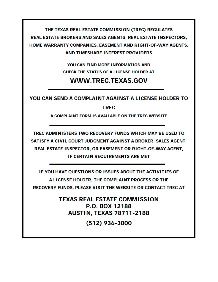 HoustonPaige's tweet photo. Click to view the Texas Real Estate Commission Consumer Protection Notice and the Texas Real Estate Commission Information About Brokerage Services. https://t.co/DIWg0nznQo