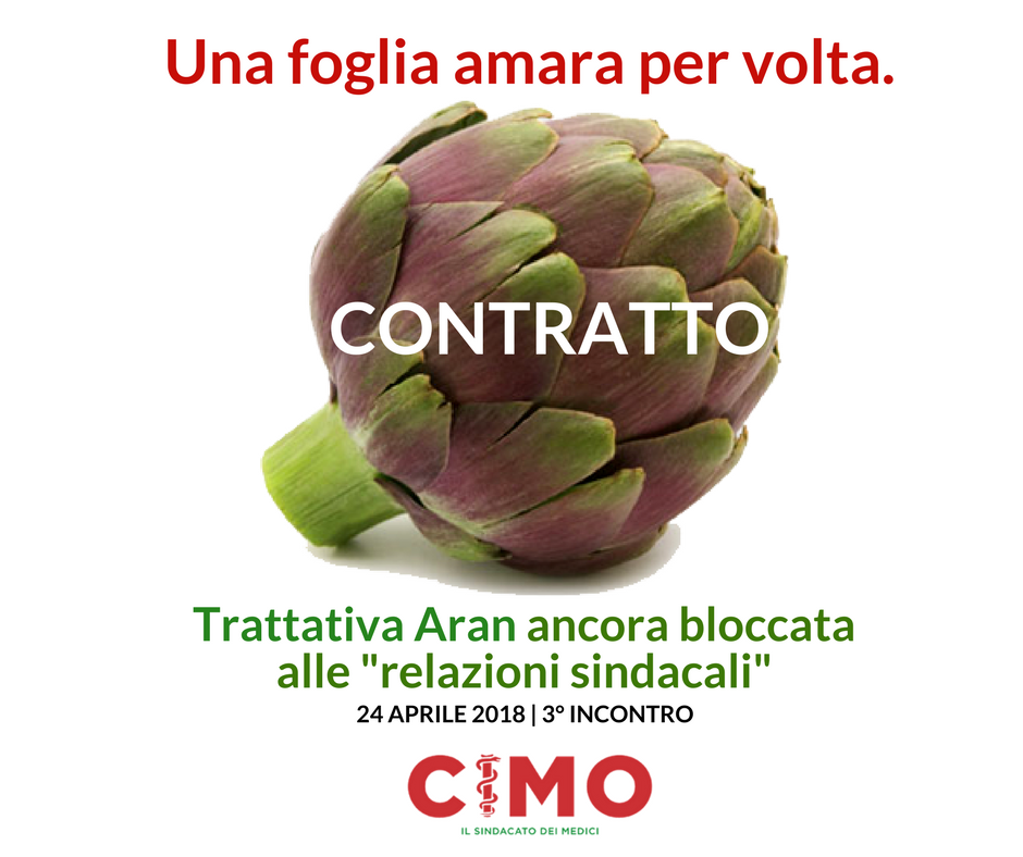 #Contratto #Medici: 
 Una foglia amara per volta: ancora #bloccata la #trattativa all'#ARAN. 
 La #discussione resta #ferma al capitolo "relazioni sindacali".