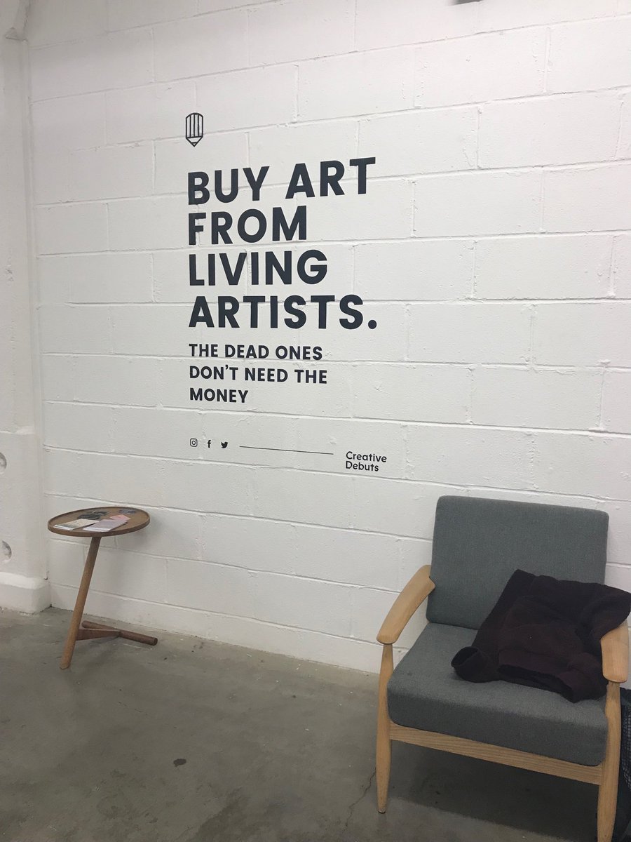 petite_a's tweet photo. Buy art from the living. Too bloody right @CreativeDebuts #DandAD #supporttheliving https://t.co/B56eTxQz6Y