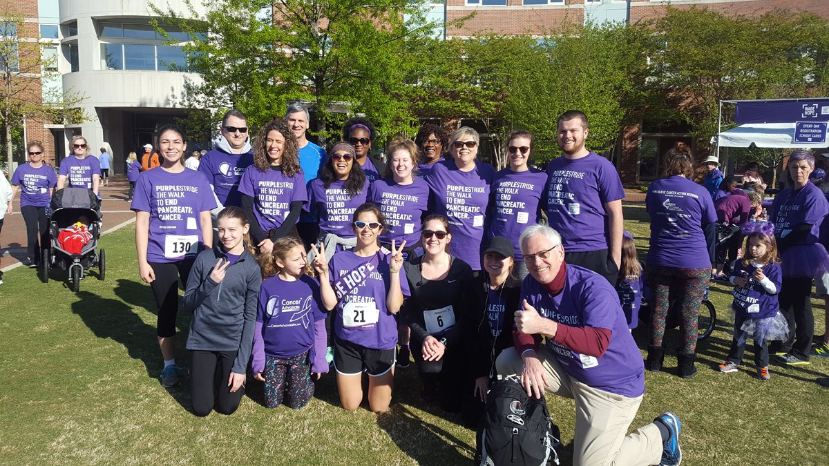 Allucent_CRO's tweet photo. Team #CatoResearch and Cancer Advances Proud Sponsor of #PurpleStride: Raleigh-Durham 2018 5K for Pancreatic Cancer Awareness and Research had a great time this past weekend! @CatoResearch @PanCAN https://t.co/0ss8pidSOp