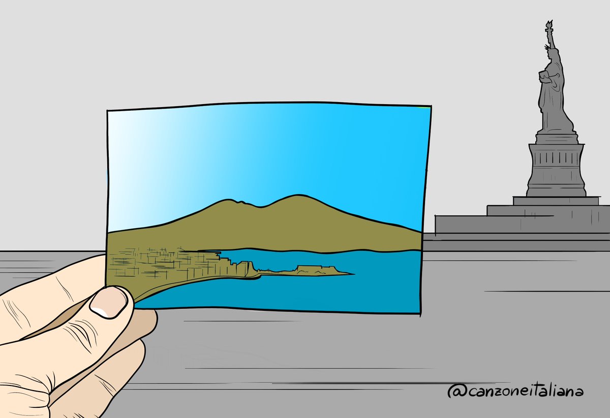 canzoneITA's tweet photo. #MuseumWeek #cityMW 🏙️

"A cartulina 'e Napule" fu scritta a New York dall'emigrante Pasquale Buongiovanni che, dopo aver ricevuto dalla madre una cartolina illustrata con una veduta di Napoli, in preda a tanti ricordi scrisse questi versi. 🇮🇹🗽

🎼https://t.co/27mYlVhLTI https://t.co/qypF4pwAmL