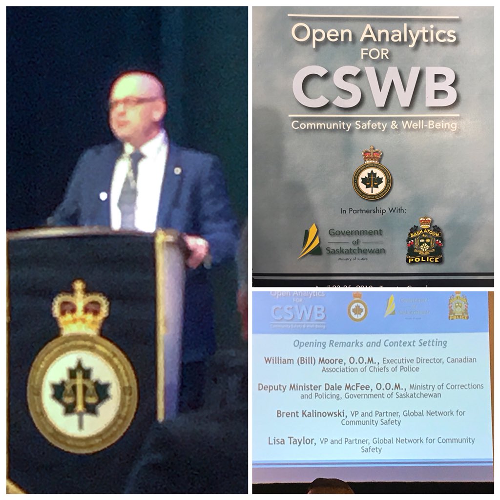 ChiefNish's tweet photo. #analytics can drive improved community safety & well-being work x-sectors. Pleasure to hear thought leader Dep.Minster McFee @DMMcFee speak, from @SKGov :Social determinants of health and justice deeply intertwined @CACP_ACCP #CSWBAnalytics open data conference https://t.co/dN61awj3EH