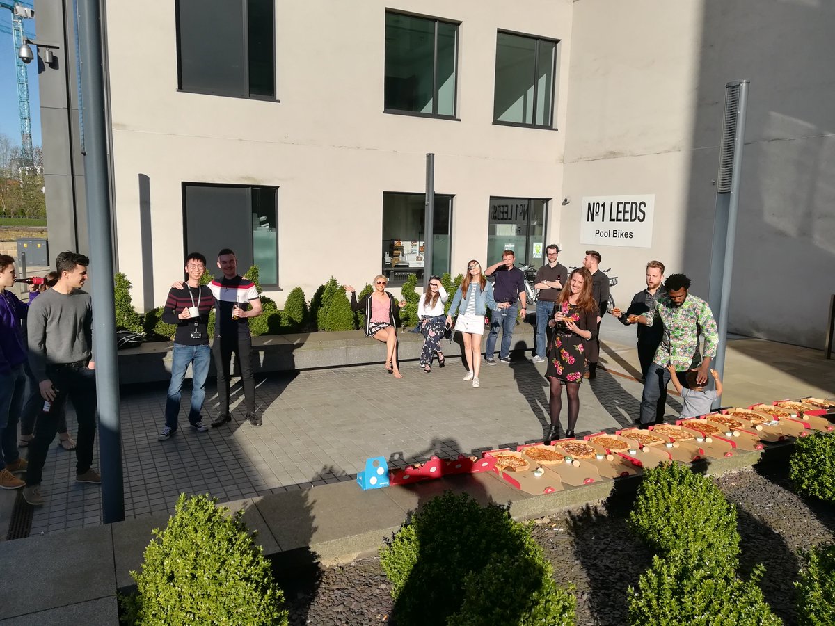 Did we go over board on the pizza last week? Nahh. What a lovely summers eve with the Digital Hubbers @LeedsUBC Pizza &amp; Prosecco in the sun &amp; cocktails by @twistedmojito Using <a href="/Swoosch_it/">Swoosch</a> to collect funds for the party! #WorkDo #OfficeParty #PizzaandProsecco #WhatMoreCouldYouWant