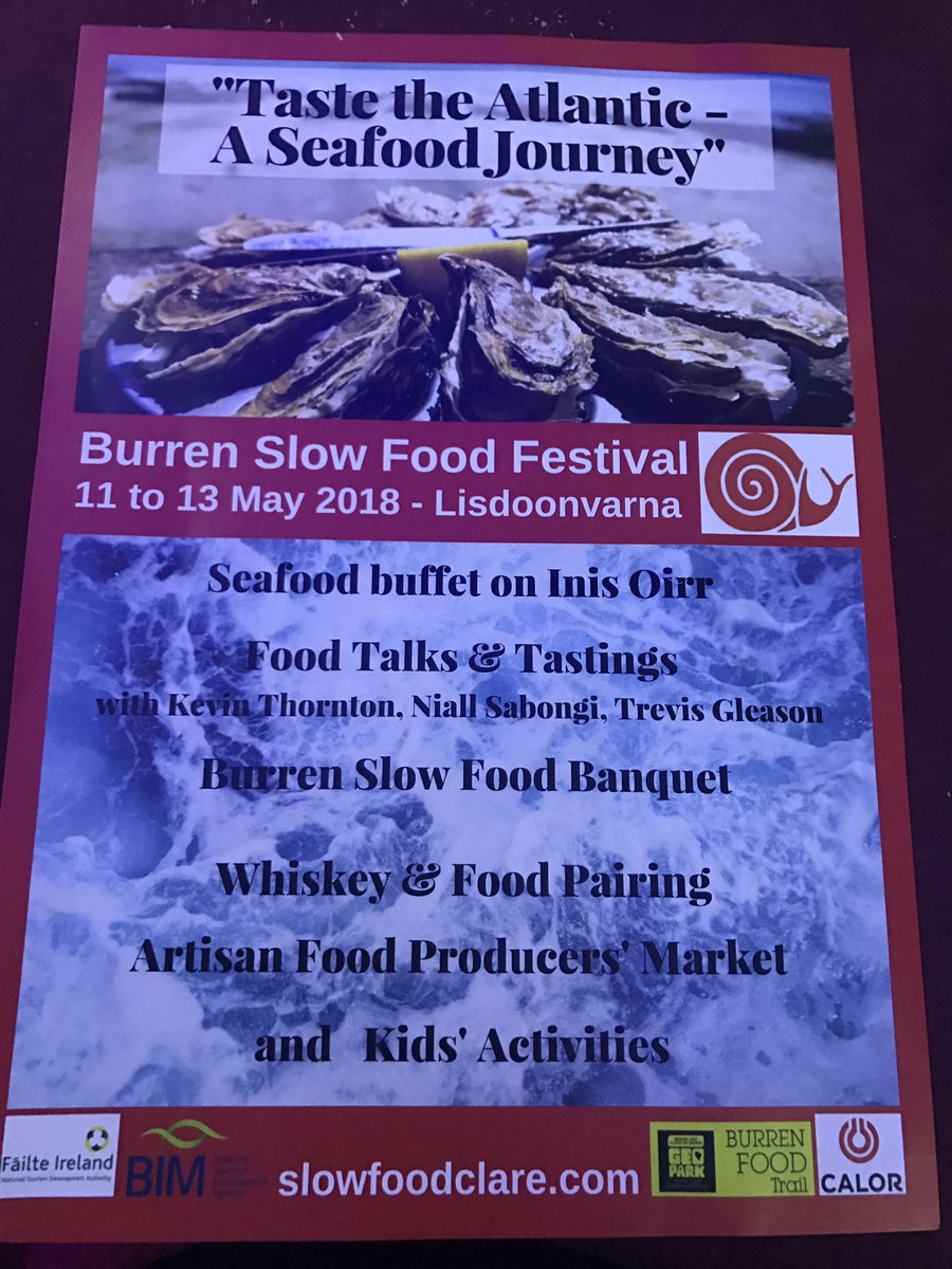 <a href="/SlowFoodIreland/">Slow Food Ireland</a> <a href="/BurrenSalmon/">Birgitta HedinCurtin</a> <a href="/Failte_Ireland/">Fáilte Ireland</a> spread the word #slowfood #event <a href="/FoodDrinkShow/">Catherine Moran</a> <a href="/GlassOfRedWine/">Cathal McBride</a>