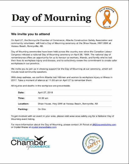 Lakeland_RSC's tweet photo. Join us this Friday April 27th to #Honor those who have been affected by a #workplace #Incident
#DayOfMourning
#Bonnyville #Lloydminster #lakeland #LRSC #Safety #DOM2018 https://t.co/uwNNF3v48C