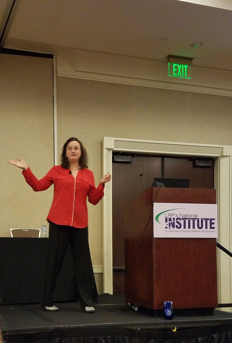 caranissman's tweet photo. You can't write IEP goals that require 24/7 monitoring to determine if a student is making progress, said legal consultant Erin Gilsbach. They need to be more practical. #LRPInstitute @Spec_Ed_Connect https://t.co/1l6n0Z4WLa