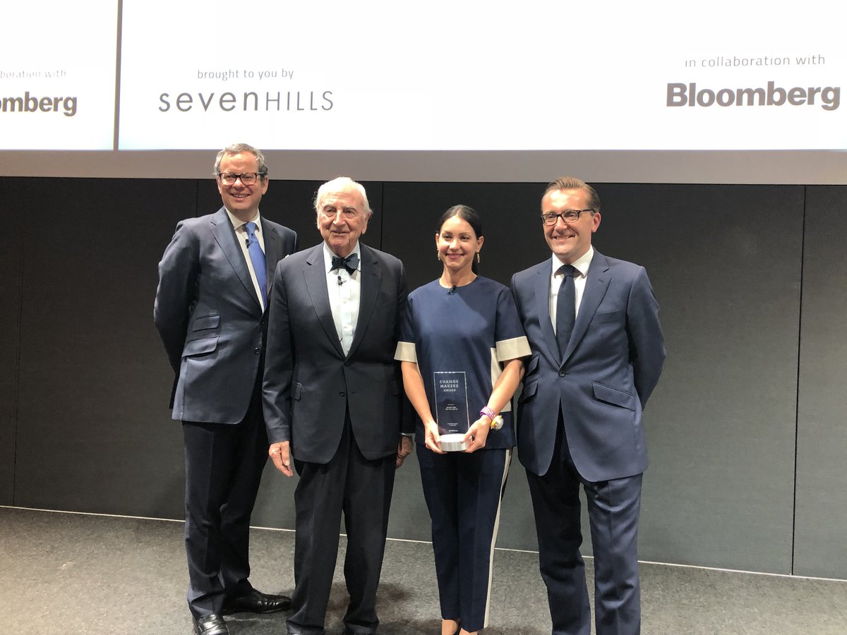 bethanykoby's tweet photo. Motivated, proud and more dedicated than ever! Thank you to @business @sevenhillsviews the whole @techwillsaveus team, my unwavering co-founder @danielhirschman, Lord Young and @EugeniePrincess for #changemaker2018 award. https://t.co/roiDJfi48p