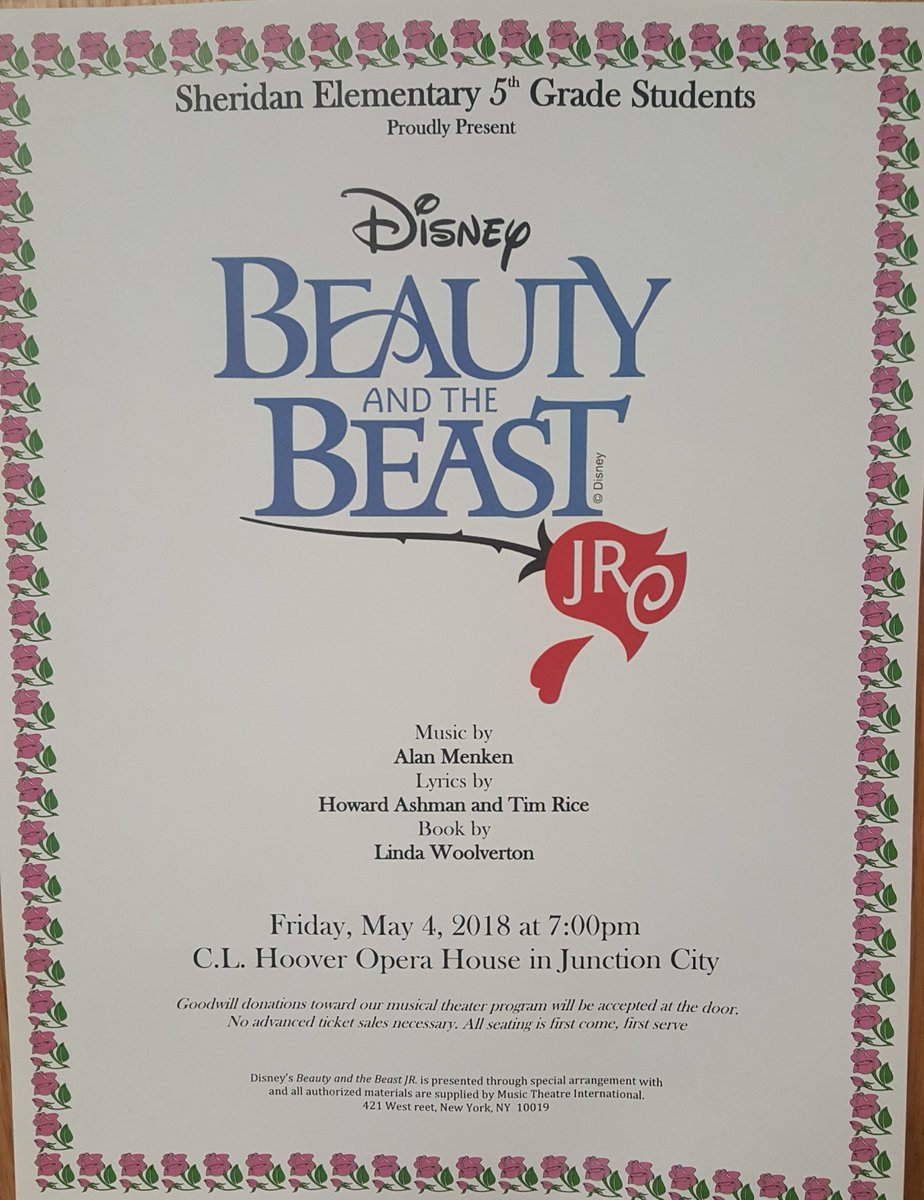 Sheridan Elementary 5th Grade Students invite you to Be Our Guest May 4th at 7:00pm at <a href="/CLHooverOH/">CLHoover Opera House</a> for Beauty and the Beast!! #gallopwiththestallions