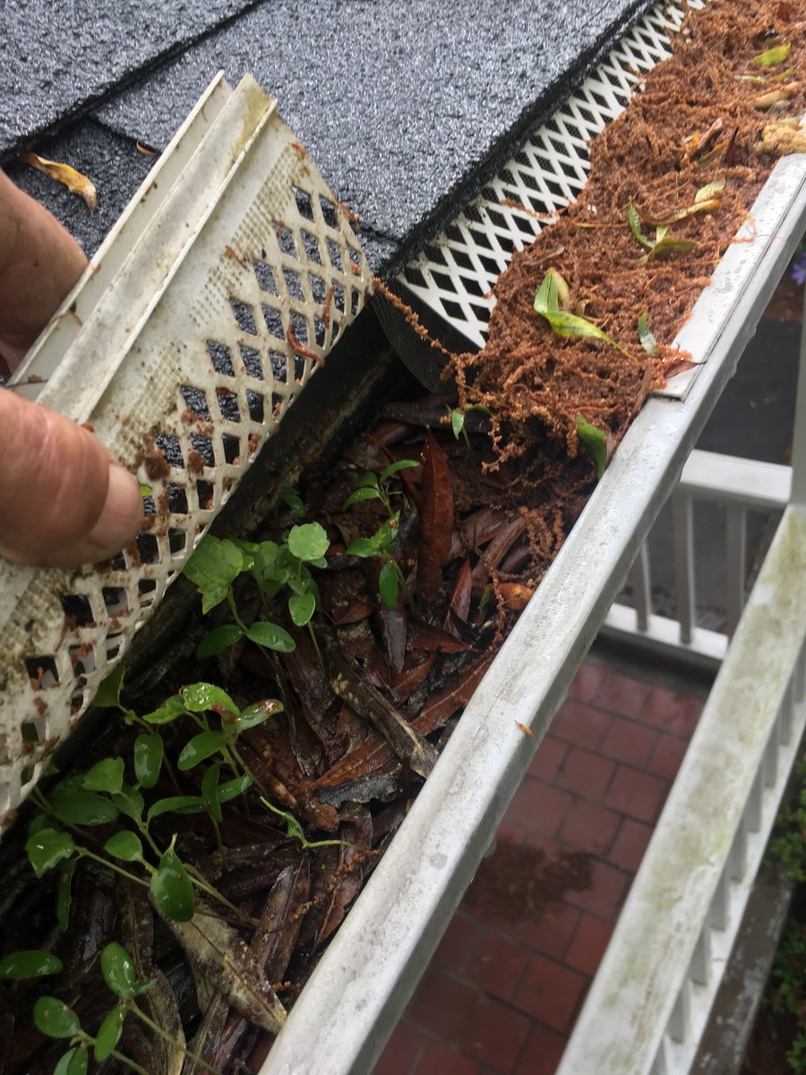 Even if you have guards over your gutters, it’s still important to clean them out consistently.  If water cannot run freely, it can cause significant damage to your home.  #BirminghamRoofer #gutters #HomeImprovement