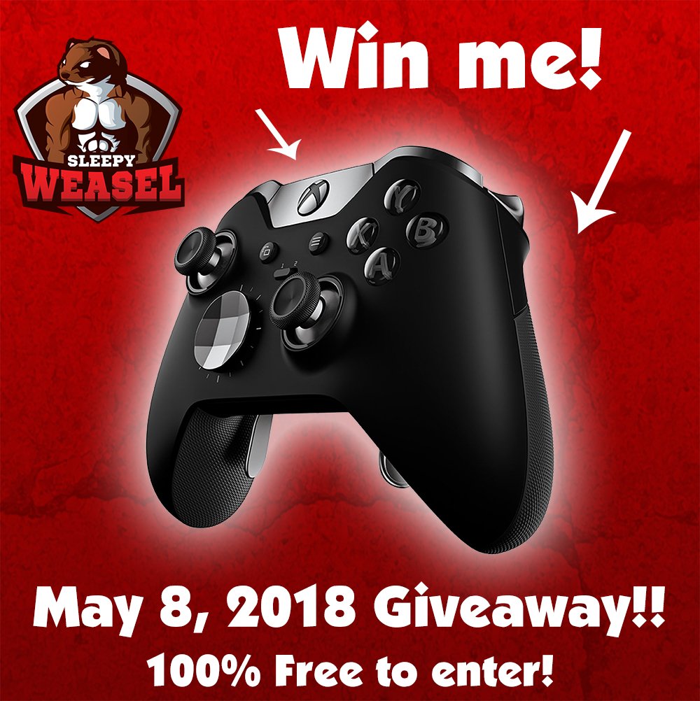 SleepyWeaselTTV's tweet photo. Want to win a brand new #Xbox Elite controller on May 8th? Ways to enter are here: https://t.co/q6Qf2B0NxM 

#giveaway #pubg #XboxOneX #twitch #followme #newstreamer #Youtube
#Twitch #TwitchPrime #Stream #roadtoaffiliate #zoosquad https://t.co/5iQQ131Mh1