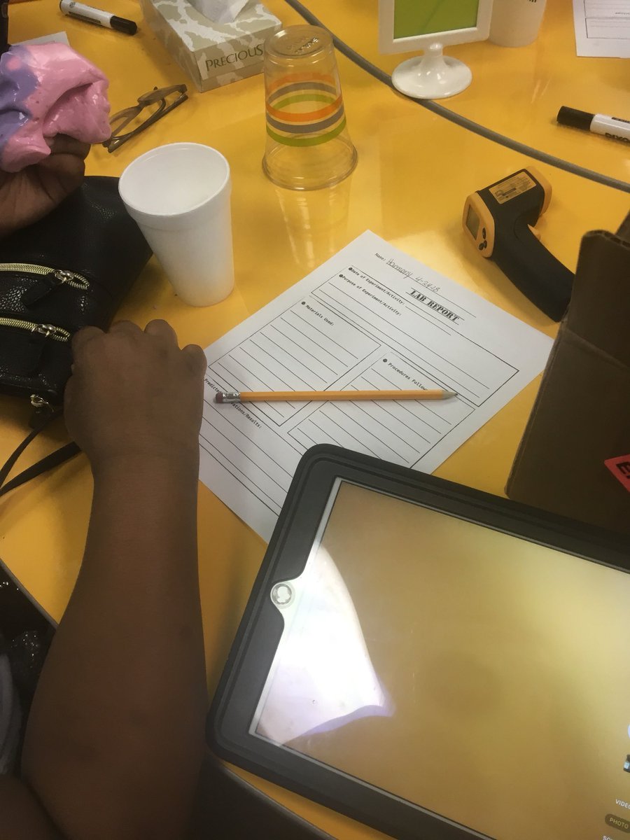 missmpeterson's tweet photo. Testing conducting and insulating properties of different containers using slime! @kenanfellows @EdTechFriends @FoxRoadES #foxroadib #educatecollaborate https://t.co/y8F6R5Q0hX