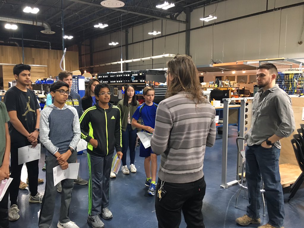 Kmscarpenter's tweet photo. 8th graders get a tour of the design process in action at Roto, a Dublin based business that builds interactive exhibits. @KarrerMS #theDublinDifference https://t.co/OL7aTnxGmK