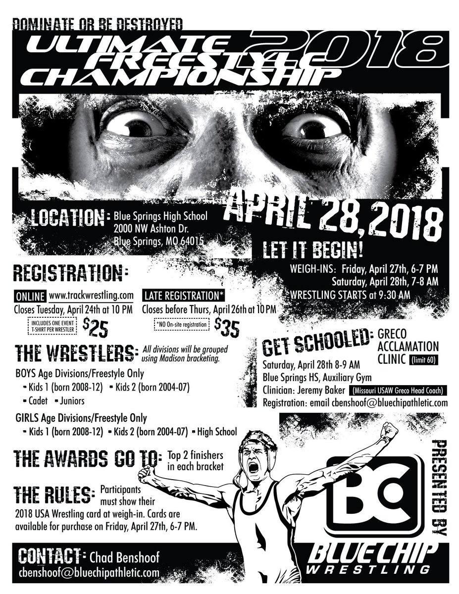 MoWestWrestling's tweet image. Don’t forget to sign up for the last local tournament before STATE: