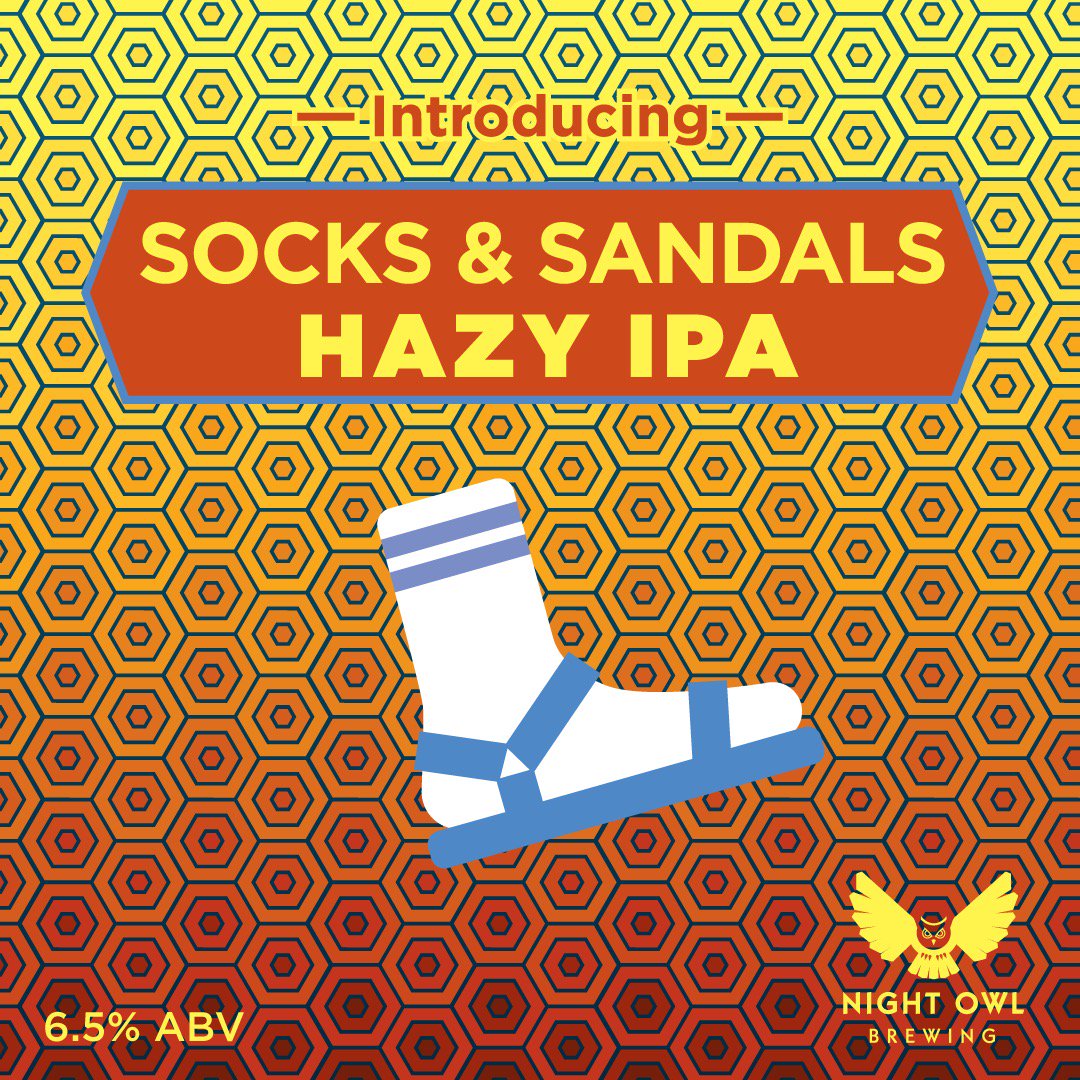 Beer release tomorrow! Because it’s warm out but not hot: Socks and Sandals IPA.