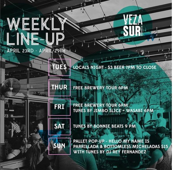 LivinlyMiami's tweet photo. Hey Miamians have you checked out Veza Sur in #Wynwood yet? Tuesday is locals night where you can get $3 beer from 7pm-close! 
Info on this and other daily events/deals on their Instagram: https://t.co/UHS2iIpv7l

#thingstodoinmiami #localmiami #miamifl

Live your life
-C https://t.co/rxLTAeOMdx