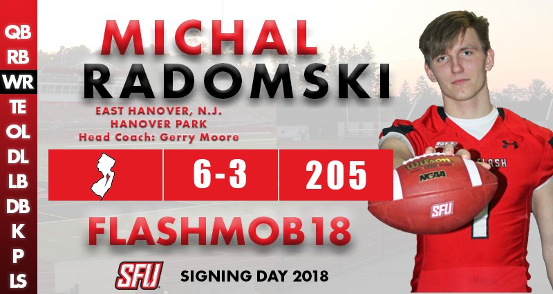 redwolvesfball's tweet photo. Welcome @MichalRadomski to the #RedFlash family!!! Radomski had over 700 receiving yards and 5 TDs last season to receive an invite to the NoKaOi Senior Bowl! #FlashMob18

https://t.co/BTUkMl5S49 https://t.co/wSRO6q8NSr