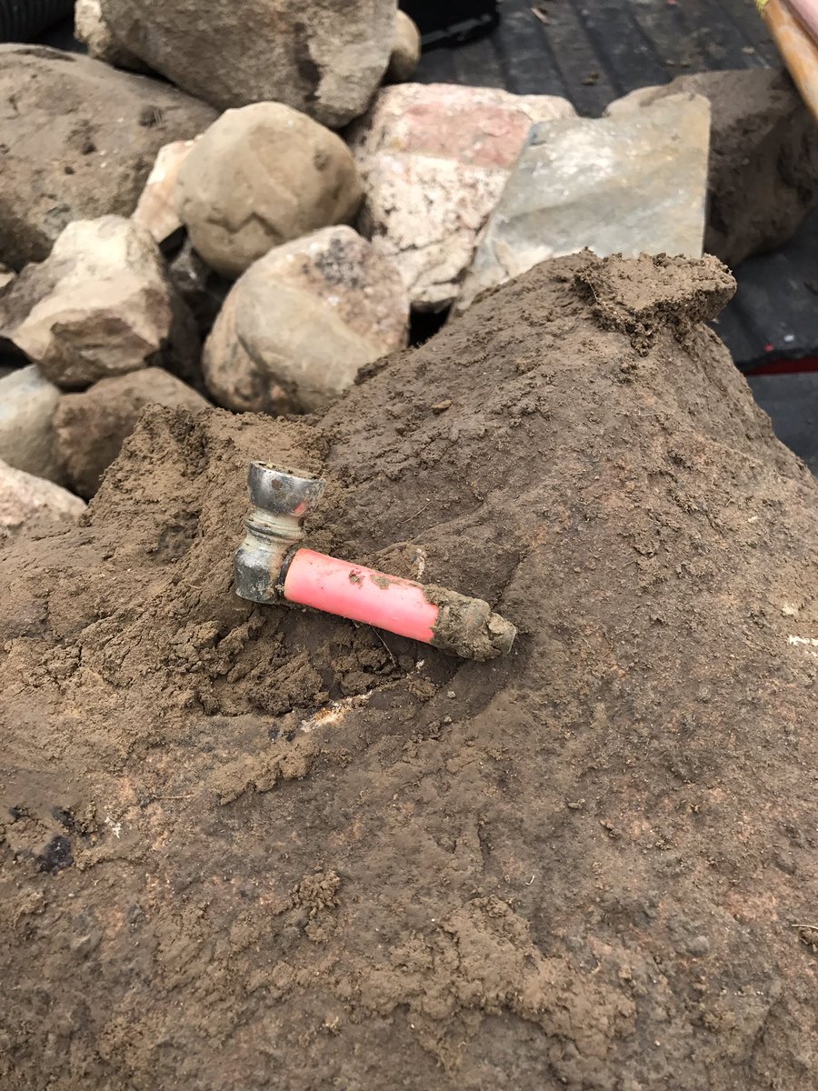 rrincker's tweet photo. I found an Indian artifact picking up rocks by the road.  Anyone know what it's for??? https://t.co/Cfv8oFO1ZF