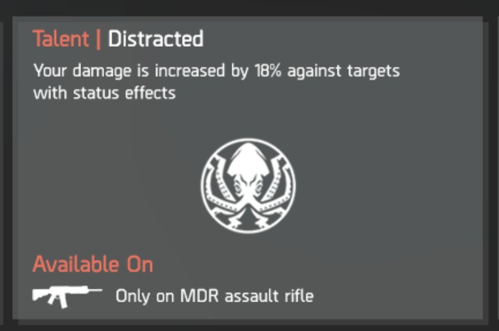 tadak247's tweet photo. π¨π§π© Excellent build for current Global Event - "Blackout: (Unoptimised) 6pc Sentry with MDR as Primary; 47% DTE, 54% EAD; +18% Damage from Distracted talent on MDR makes the difference... π ππ#divisionbuildwednesday #thedivision @TheDivisionGame @ClancyElites @divisionforums https://t.co/eK6sKCru8Q