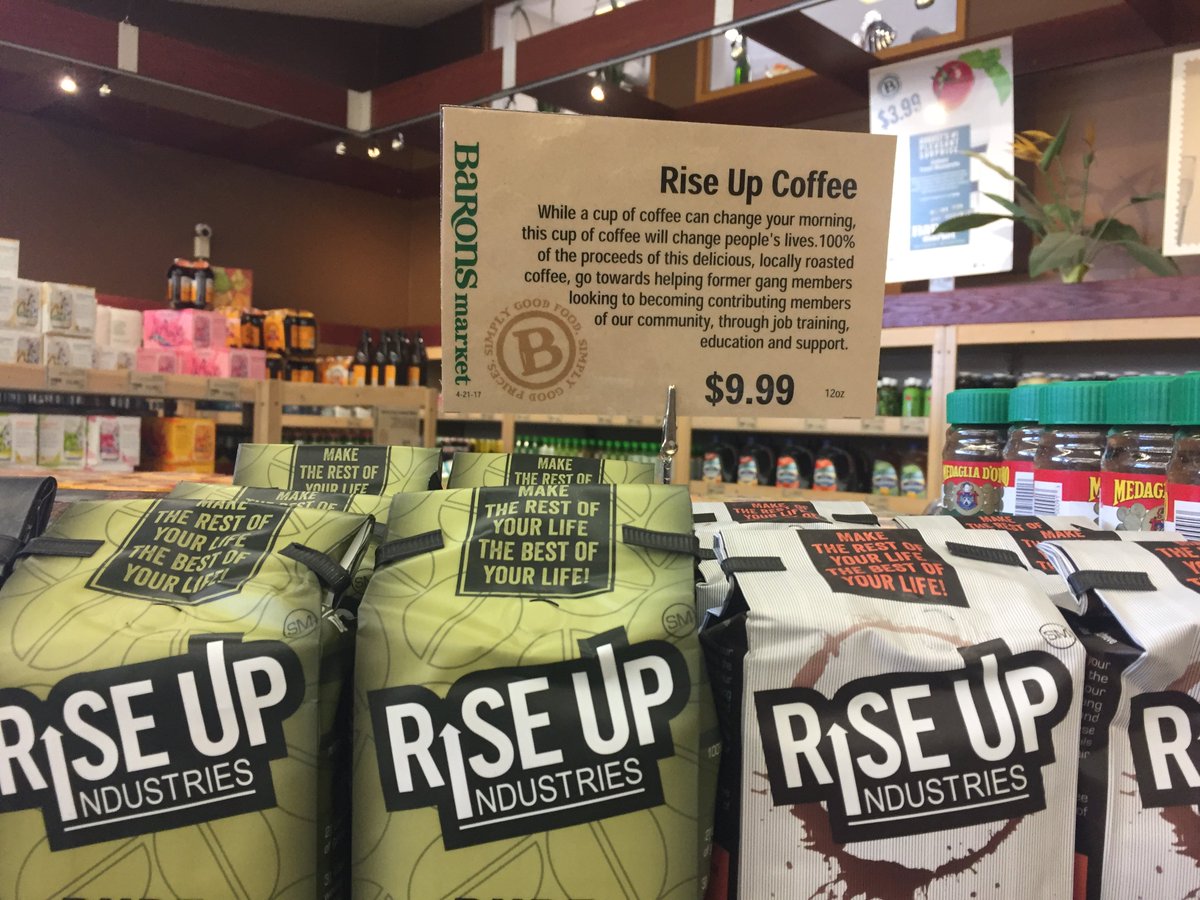 RiseUpIn's tweet photo. The face you make when you stop by your local @Barons_Market and pickup a bag of #RiseUpIndustries coffee! #Barons #Coffee #GourmetCoffee #JobsNotJails #Nonprofit #NPO #MachineShop #Santee #FormerGangMembers #OurYouth #OurFuture #PlaceToBelong #BaronsMarketplace #Reentry #Funding https://t.co/52eg7FFgpH