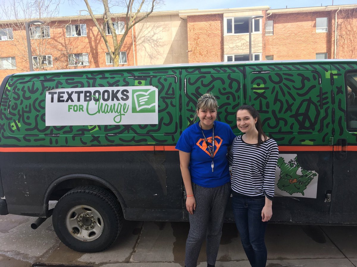 Let the textbooks pour in‼️📚

Huge shout out to Adriana &amp; Christina from the <a href="/WLUShinerama/">WLU Shinerama</a> team. They collected over 600 #textbooks in their drive this year. Shinerama has been an amazing partner of Textbooks for Change since day one. 💙